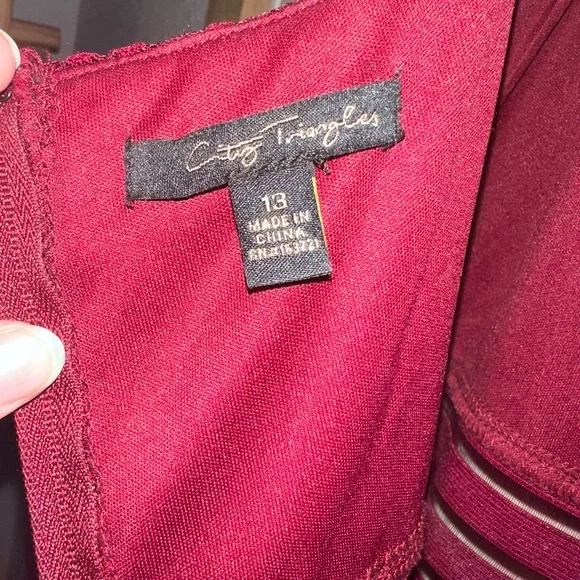City Triangles Deep Red Dress - Picture 3 of 3
